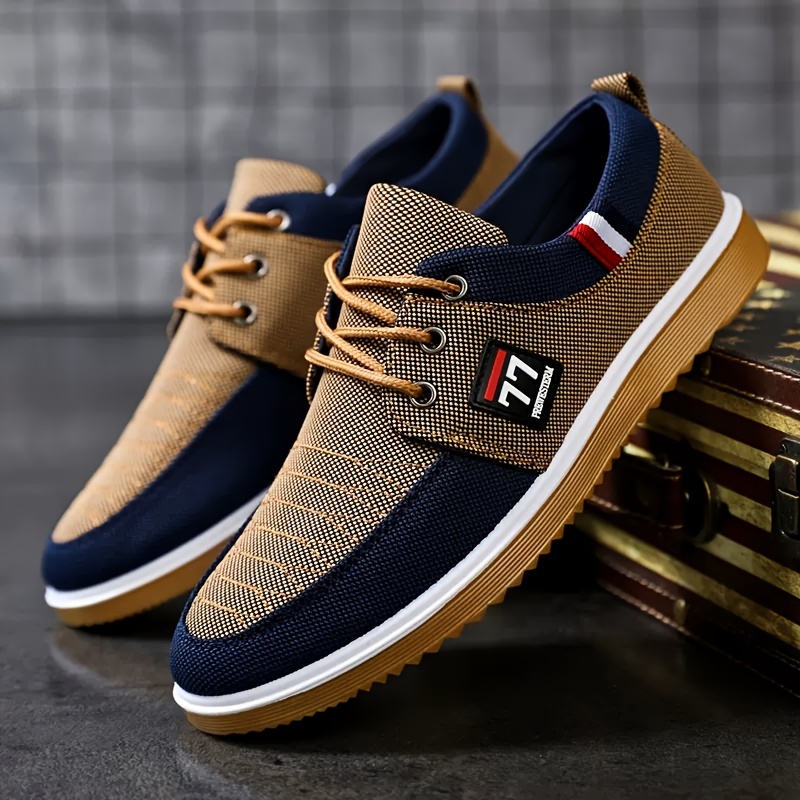 New Fashionable Trendy Men's S - Knit Fabric Lace Up Sneakers ulasan dan harga