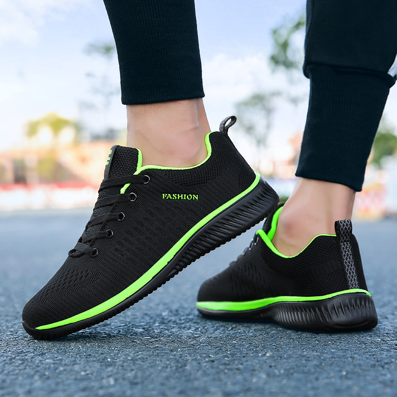 MAEDEF Athletic Shoes for Men  - Knit Fabric Lace Up Sneakers ulasan dan harga