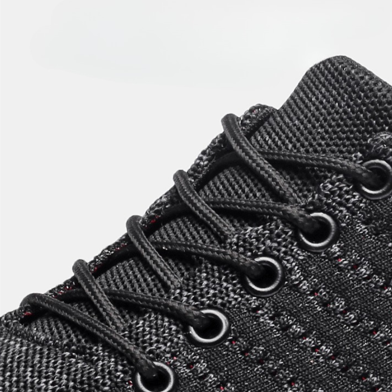 Men's Sneakers Knit Shoes Fash - Knit Fabric Lace Up Sneakers ulasan dan harga