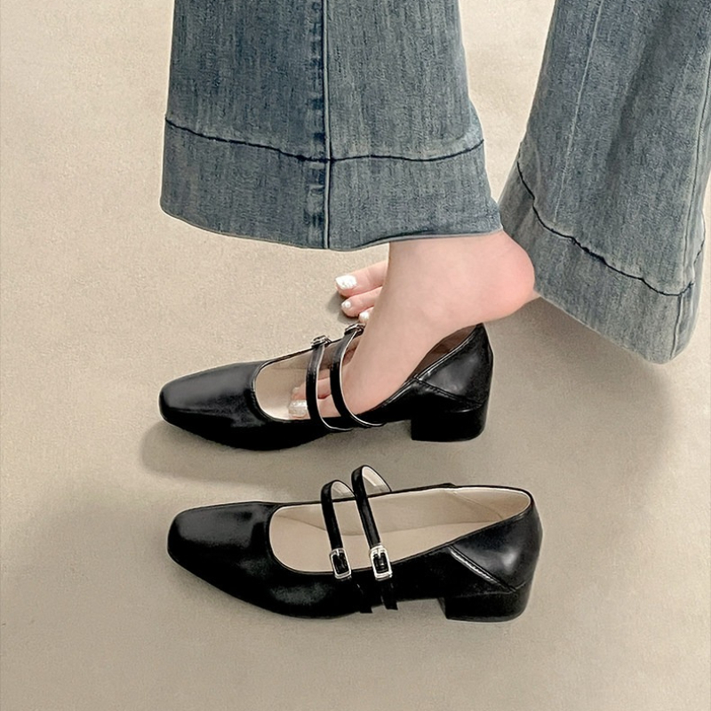 Square Toe Low Heel Women Silv - Heels ulasan dan harga