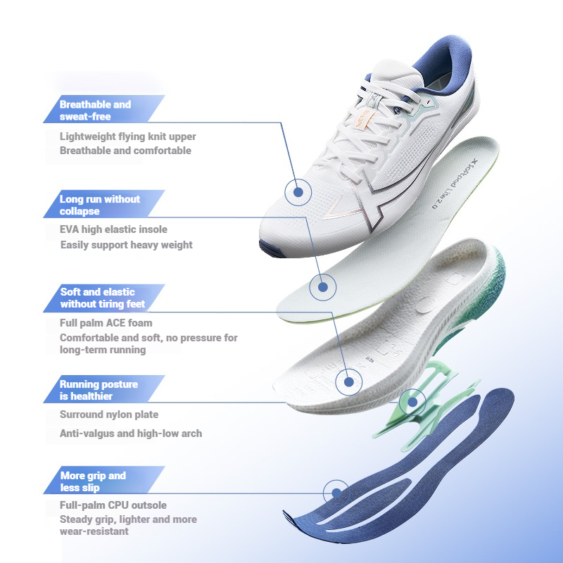 Xtep 2000km Plus Running Shoes - Reflective Night Running Shoes ulasan dan harga